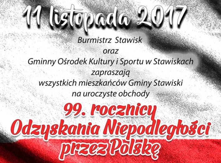 Obchody 99. rocznicy Odzyskania Niepodległości przez Polskę