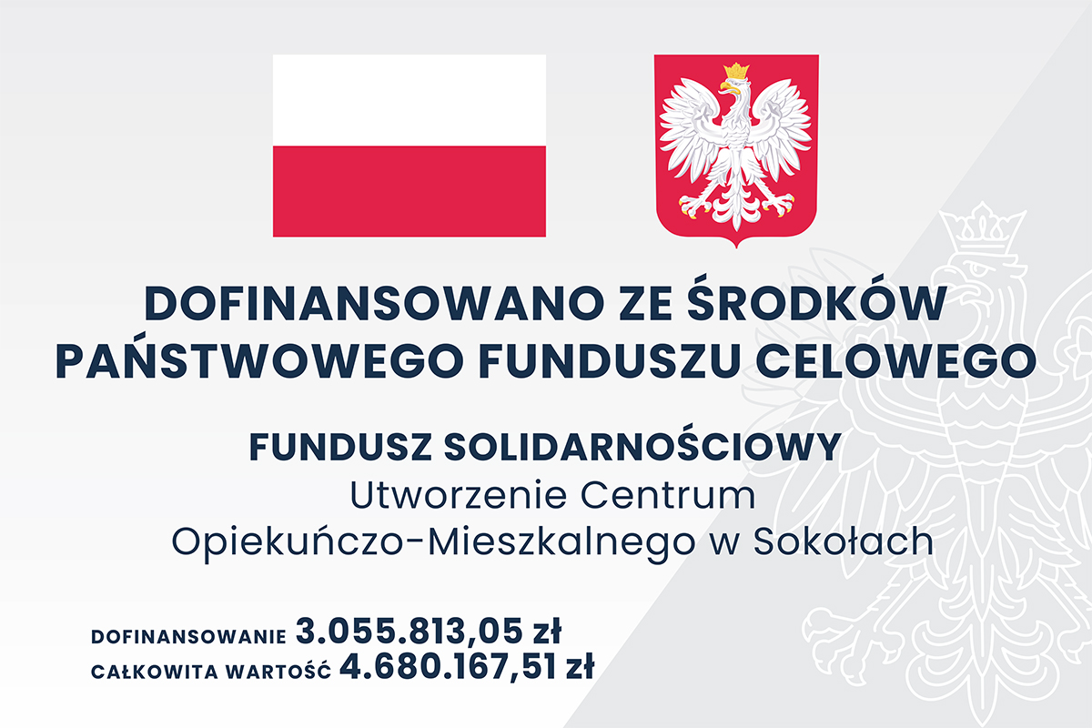 Aktualizacja tablicy informacyjnej Centrum Opiekuńczo-Mieszkalne w Sokołach