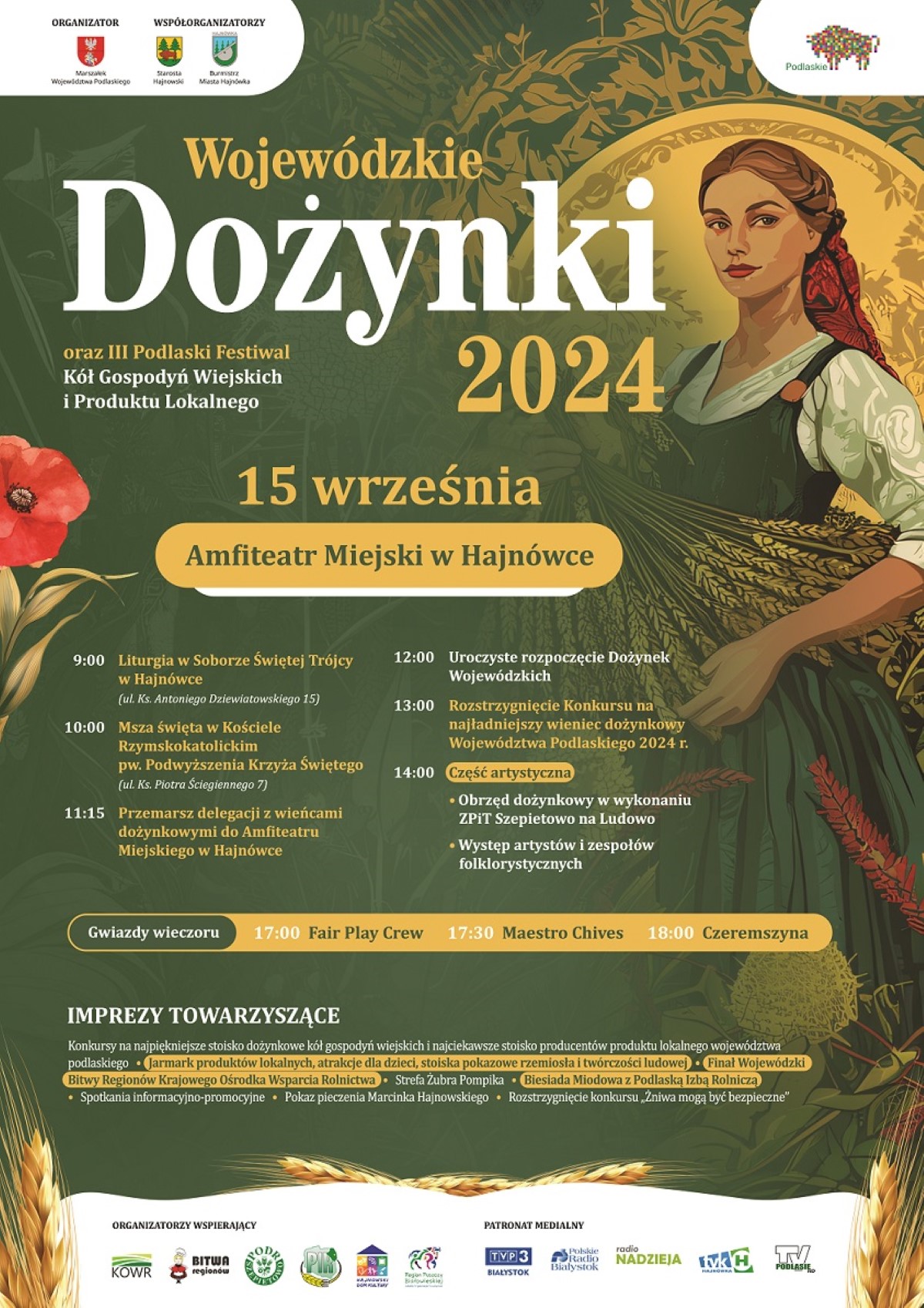 Wojewódzkie Dożynki 2024 już 15 września w Hajnówce